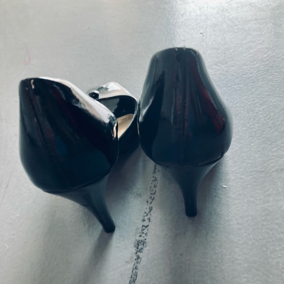 Unlisted Black Patent Peep Toe Heels with Red Bottoms Sz 8 - Picture 5 of 7